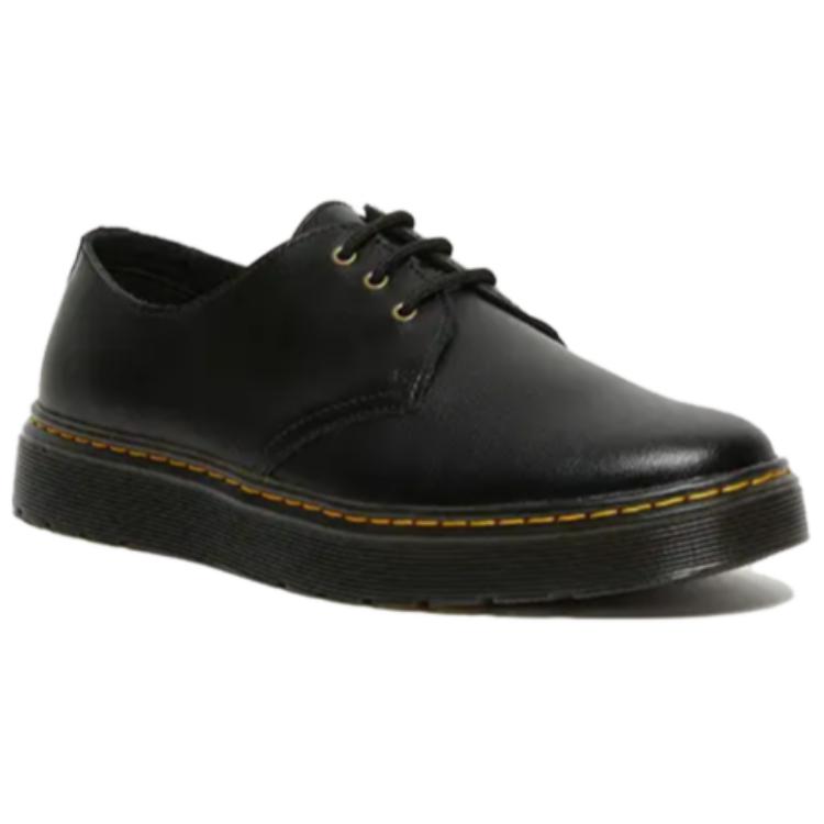 Dr. Martens Leather Versatile Comfortable Fashion Low-Top Casual Shoes Unisex Casual Shoes Black 26118001