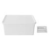 Laundry Powder Container Small Storage Bin Multipurpose Box for Home Laundry Room Organization Filp Lid White Short