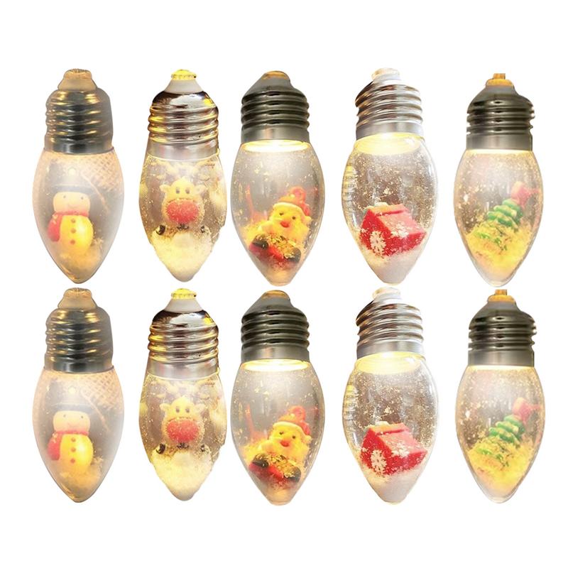 LED Christmas Light String Holiday Decoration Light Vintage Snowman Atmosphere Light Room Garden Pendant Light Wishing Bottle