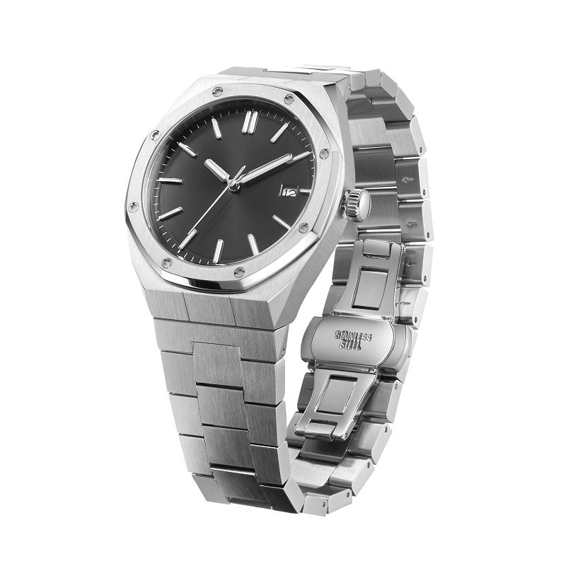 Luxury Men s Automatic Mechanical Watch Glass Pointer Stainless Steel Band SEIKO Movement Sleek Modern Wristwatch Automatic чёрный