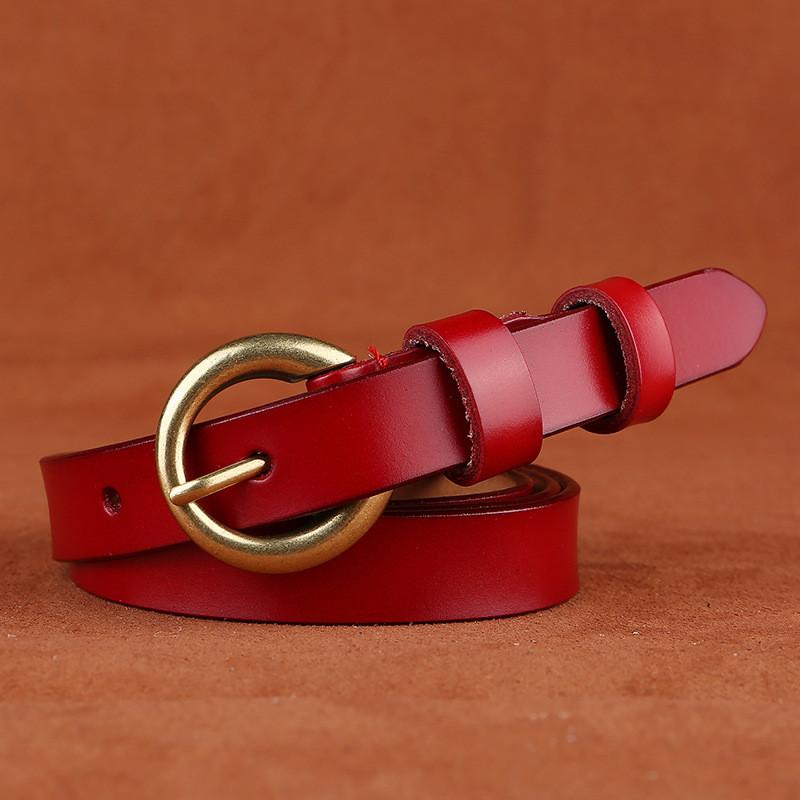 Genuine Womens Leather Belt With Alloy Buckle And Retro Look For Stylish Outfits