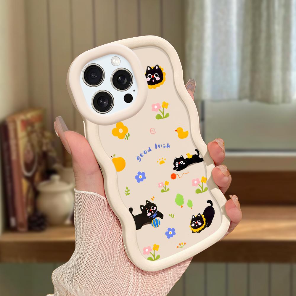 Big Wave Edge Soft Silicone Material Macaron Phone Case Shockproof Protective Rubber Casing for iPhone Samsung Huawei Honor Xiaomi Redmi OnePlus Moto