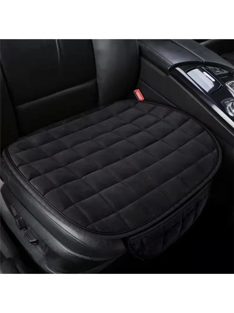 1pc New single piece backless plush car seat cushion for all seasons, non-slip and free of binding - square