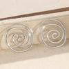 Concise Vintage Silvery Plated Spiral Hoop Earrings for Women Handmade Bohemian Style Circular Earrings Daily Versatile Jewelry