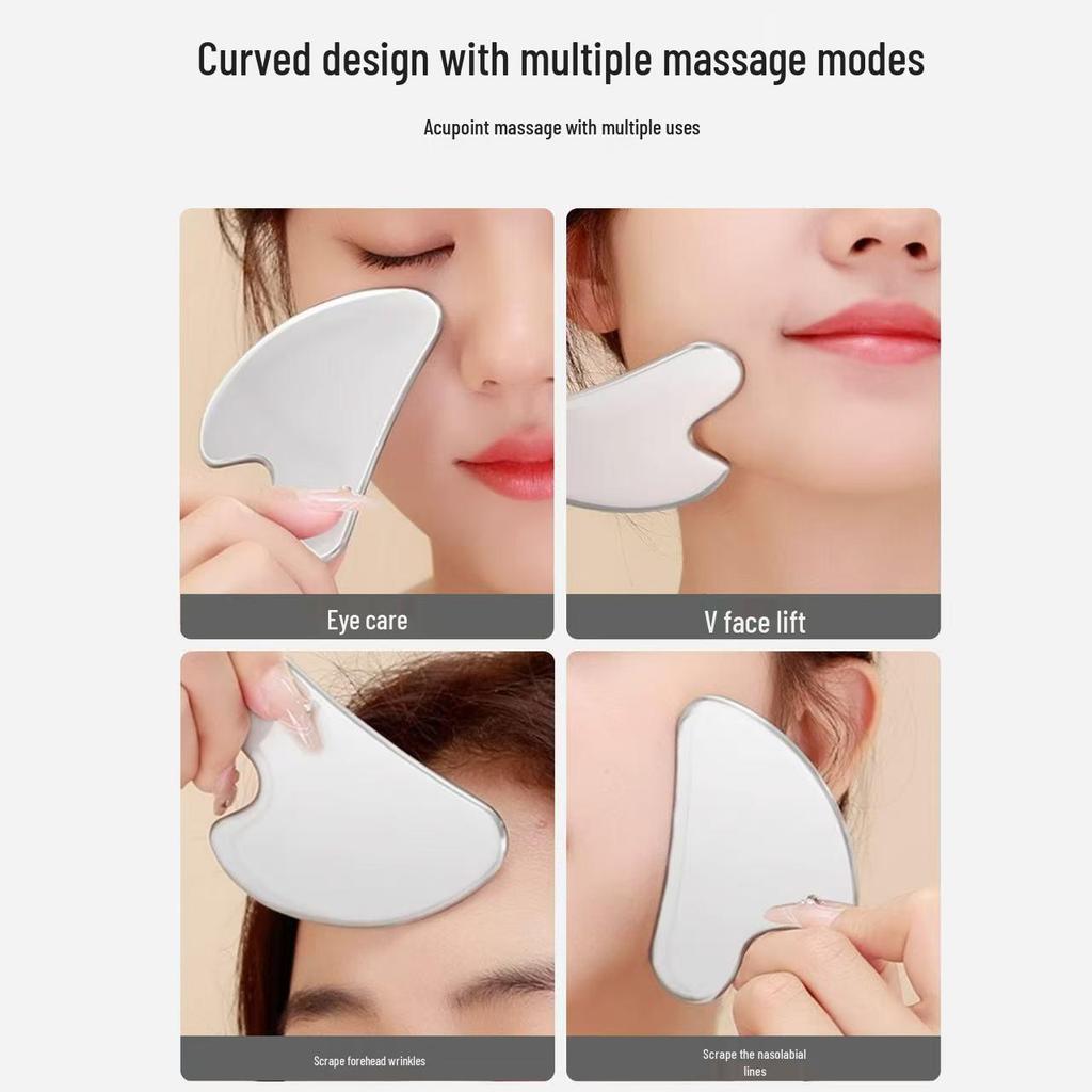 Heart-Shaped Stainless Steel Gua Sha Board for Facial Firming and Lifting Massage – Large Size, Multifunctional Fascia Tool.