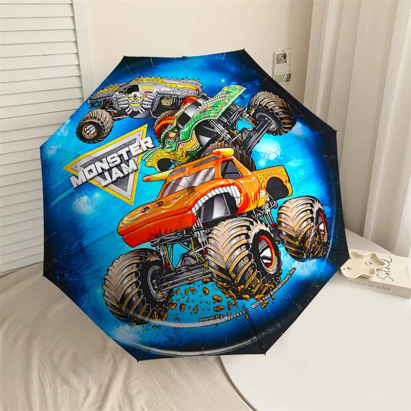 

1PC Monster Jam Truck Umbrella-8-Rib Reinforced, Automatic Open, Lightweight & Durable, Cute Fashion Accessory for Outdoor-F2624