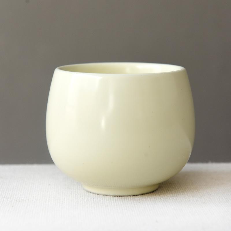 Large White Porcelain Tea Cup Gongfu Lohan Style Ceramic Cup for Single Person Home Office Tea Ceremony Drinking Gift Set