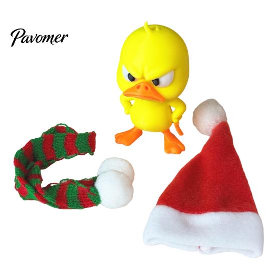 Décoration de pièce amusante et festive, Ornement Petit Canard de Noël, Figurine Mignonne Imprimée en 3D, Animaux Figurine Amovible pour la Maison et Design Foulard,