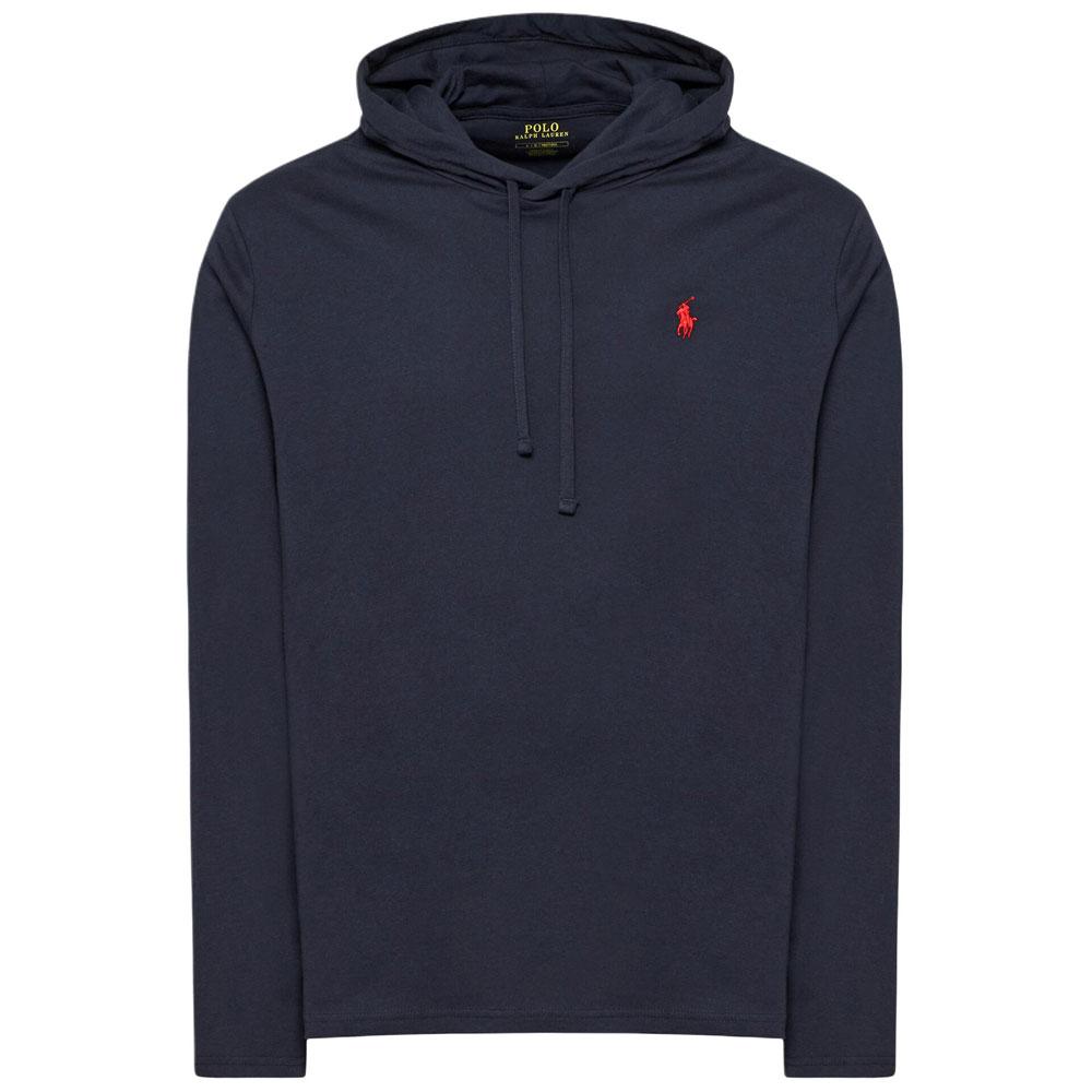 

Polo Ralph Lauren однотонный свитер с капюшоном приталенный длинный рукав толстовка мужская темно-синяя 710847203-013 L