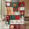 Weihnachts-Bettdecke mit individuellem Namen, Flanell, warm, gemütlich, Überwurf, Heimdekoration, Weihnachtsgeschenk
