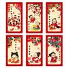 6pcs Oil Painting Style Chinese New Year Red Envelopes Traditional Red Pocket  Lunar New Year Gifts