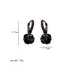 Vintage Square Black Zircon Earrings Luxury Geometric Black Diamond Goth Earrings