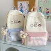 Schoolbag Japanese Ins Casual Plaid School Bag Female Junior High School High School Student Versatile Cute College Backpack Travel Backpack