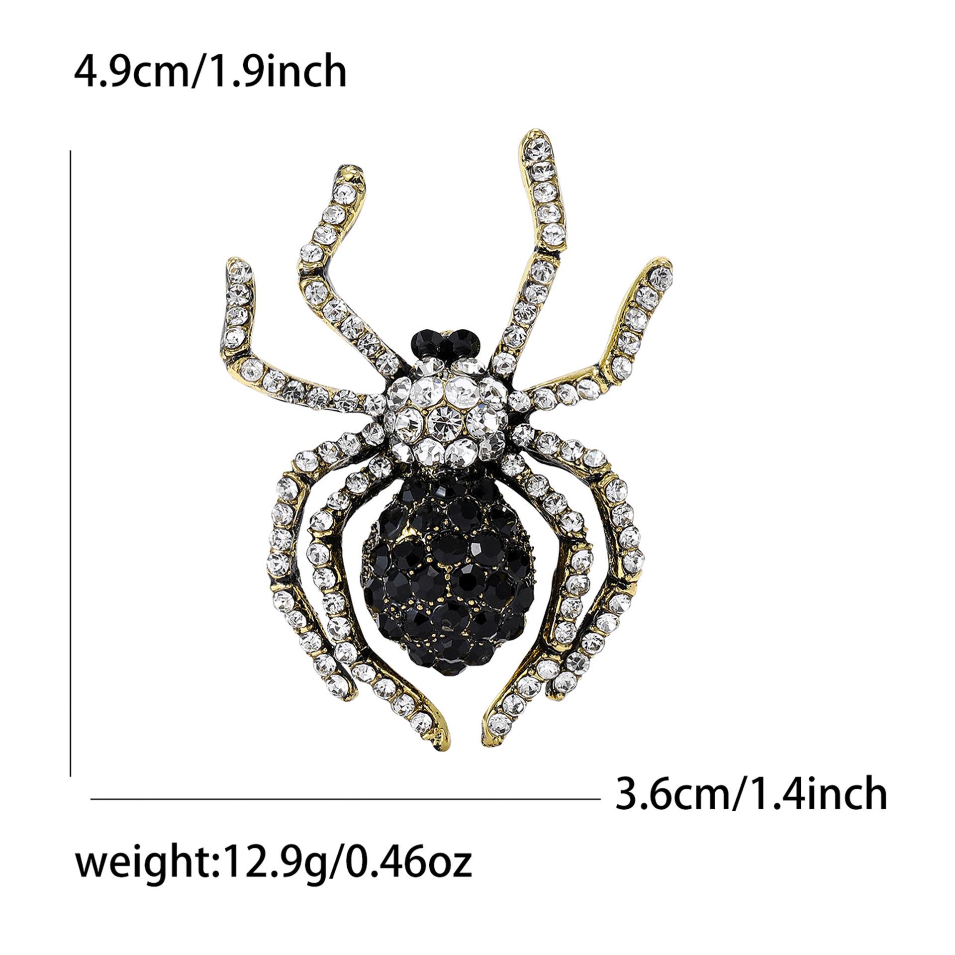 

Vintage Rhinestone Spider Brooch - Unisex Halloween Corsage Pin for Suits