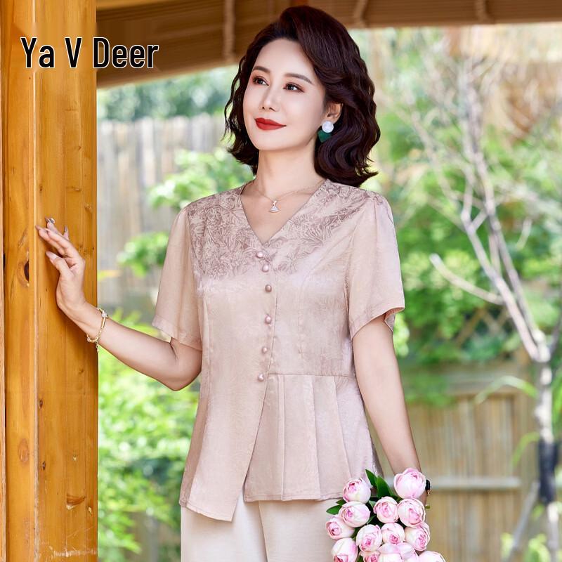 Yalu Women s V-Neck Short Sleeve Summer Top 5XL