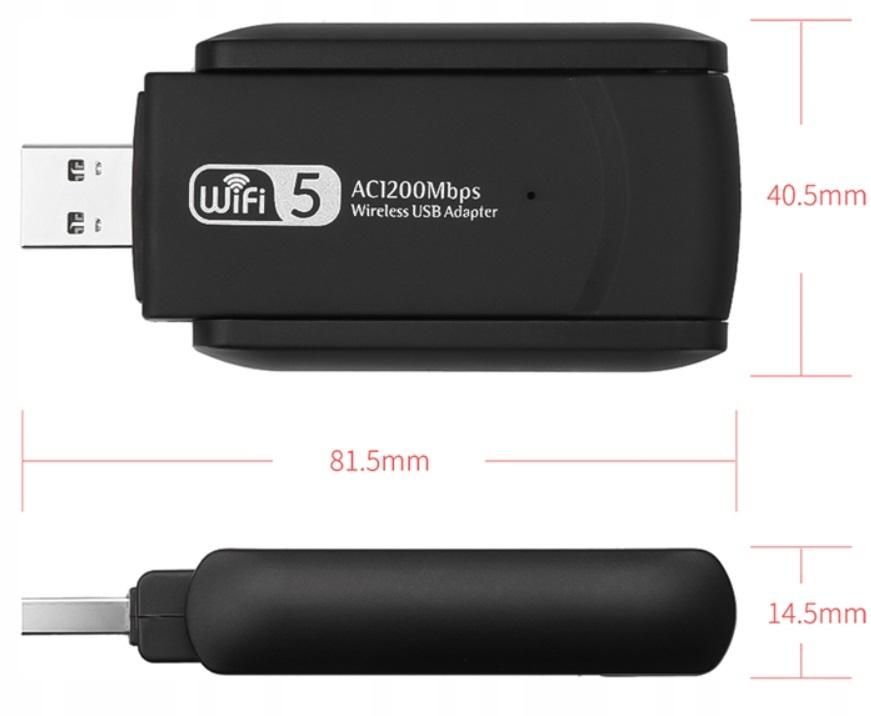 Karta Sieciowa Wifi 1200Mbps 5Ghz Usb 3.0 + Antena