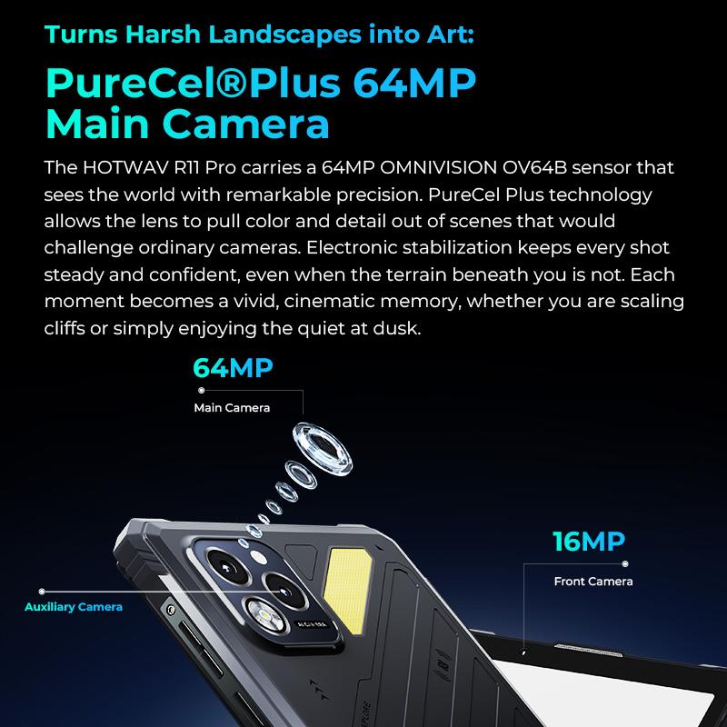 HOTWAV Tabletă de exterior R11 Pro, 8,7 inchi, tabletă portabilă, Android 16, 10150mAh, 24GB+256GB, Cu stylus, OTG/GPS/NFC/Face ID, Negru