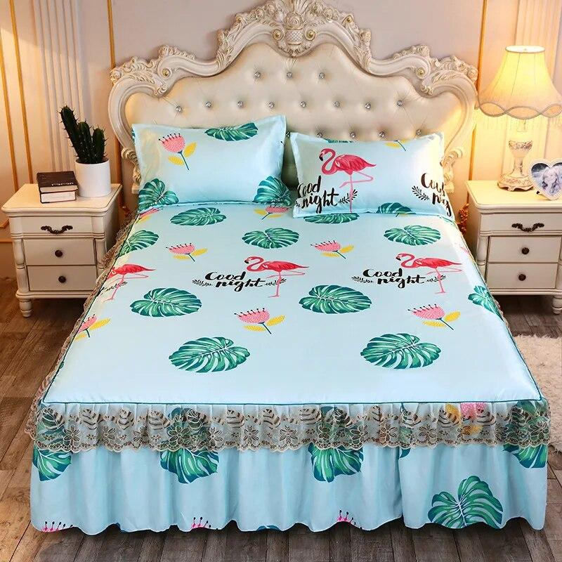 Summer Cool Mat Bed Skirt Princess Style Cute Bed Sheets Embroidered Sheets Fitted Bed Sheet Bedspreads Ice Mat Home Textiles