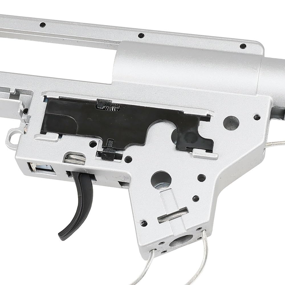 Ryohin Buhin Electric Gun Ver. 2 Compatible QD Reinforced Gearbox Set with 8mm Bearings, Microswitch, Rear Wiring, Silver Gearbox V2 Version 2