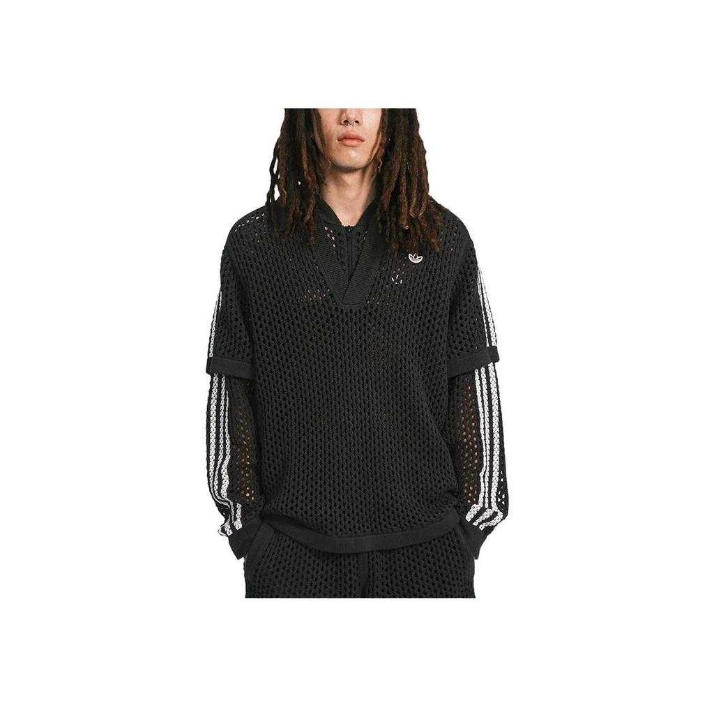 Adidas X Edison Chen Häkel-Poloshirt Anthrazit Unisex Streetwear JE9593