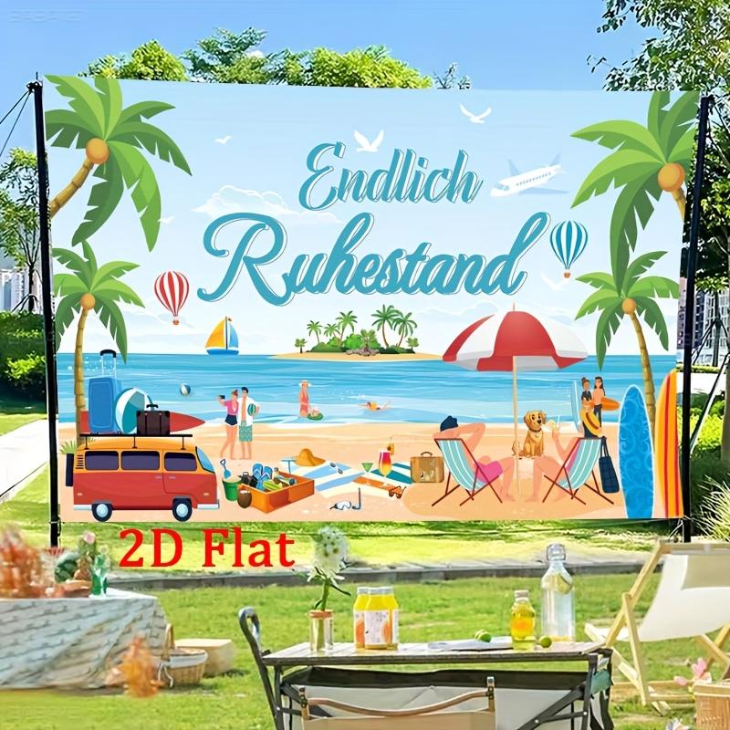Retirement commemorative banner -  Finally Retired  design  polyester fabric background cloth 130x150cm