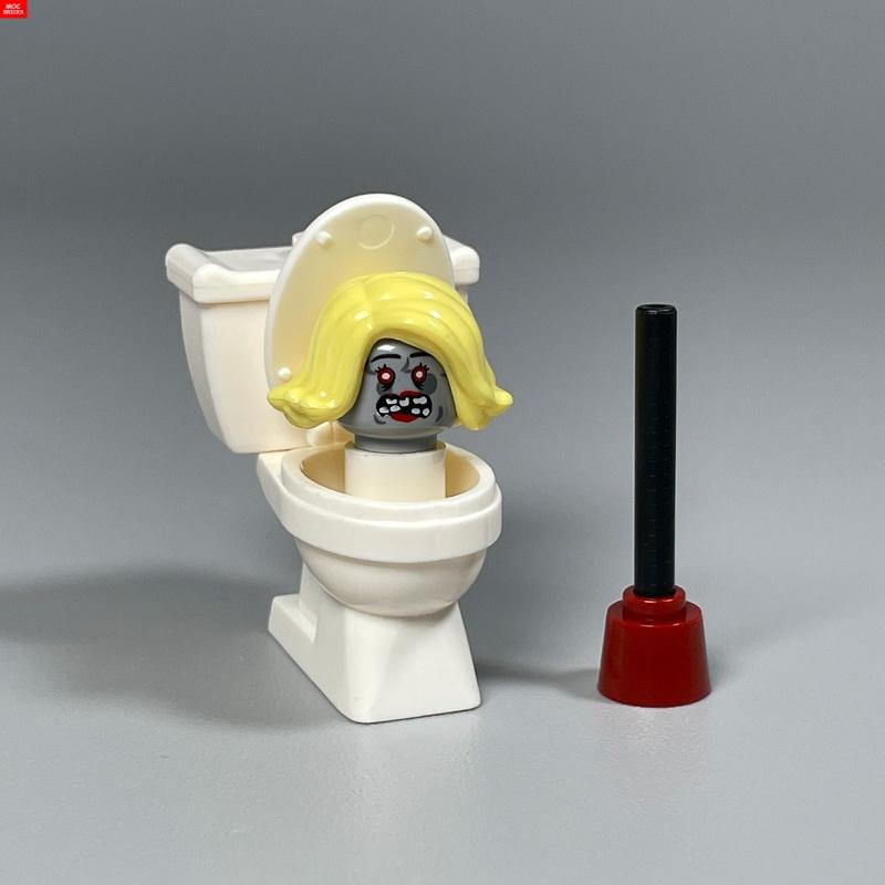 Ladrillos MOC Zombie Inodoro Lavabo Baño WC Muebles Figura de 4 cm Bloques de Construcción Juguetes para Niños Montar Ciudad Piezas DIY