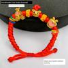 Dragon Year Birth Year Baby Red Rope Bracelet Alluvial Gold Yellow Gold Plated Kids Male and Female Baby Carrying Strap Woven Hand-Knitted