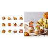Pack of 12pcs Colorful Fall Cake Toppers Party Decoration Cupcakes Insert Flags