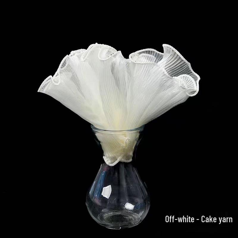 Korean Pearl Ruffle Gauze Floral Bouquet Wrapping Material - Pleated Mesh Wave Gauze