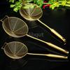 Gold Hot Pot Strainer Frying Drain Strainer Spoon Drain Spoon Dredge Up Leak Dumplings Round Stainless Steel Wire Leakage Scoop