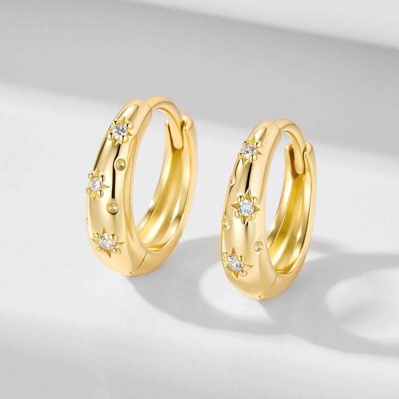 Geometric Wide Band Earrings Women Sterling Minimalist Luxury Zirconia Studs 925 Sterling Silver