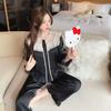 1011 new sweet lace court style pure desire pajamas women's ice and snow silk long-sleeved loungewear can be worn outside