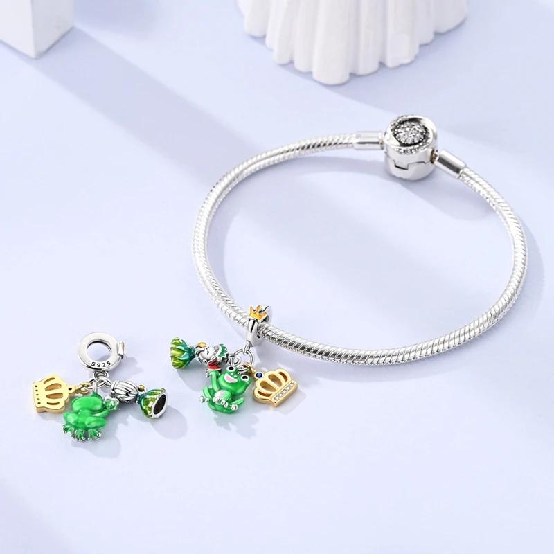 Charms Coppergreen Fairy Princess Crown Frog Beads Fit Charms Plataoriginal Bracelet Beads Women Jewellery Making