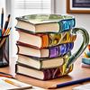 11oz Resin 3d Painted Books Coffee Mug Unique Handmade Drink Cup Creative Book-shaped Drinkware Colorful Novelty Mugs Gifts