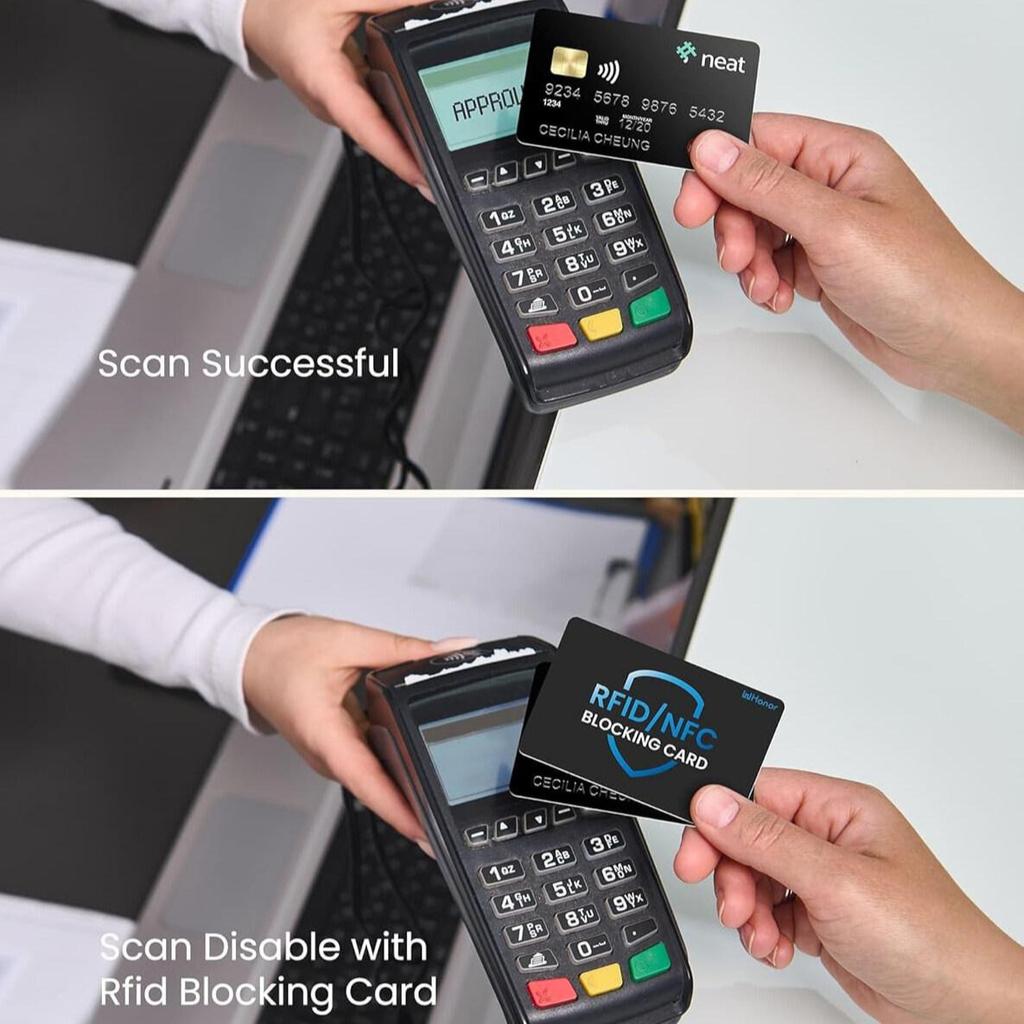 RFID-Blockierkarten - 6er-Pack, Premium Kontaktlos NFC Debit-Kreditkarten-Reisepass-Schutz-Blocker-Set für Männer und Frauen