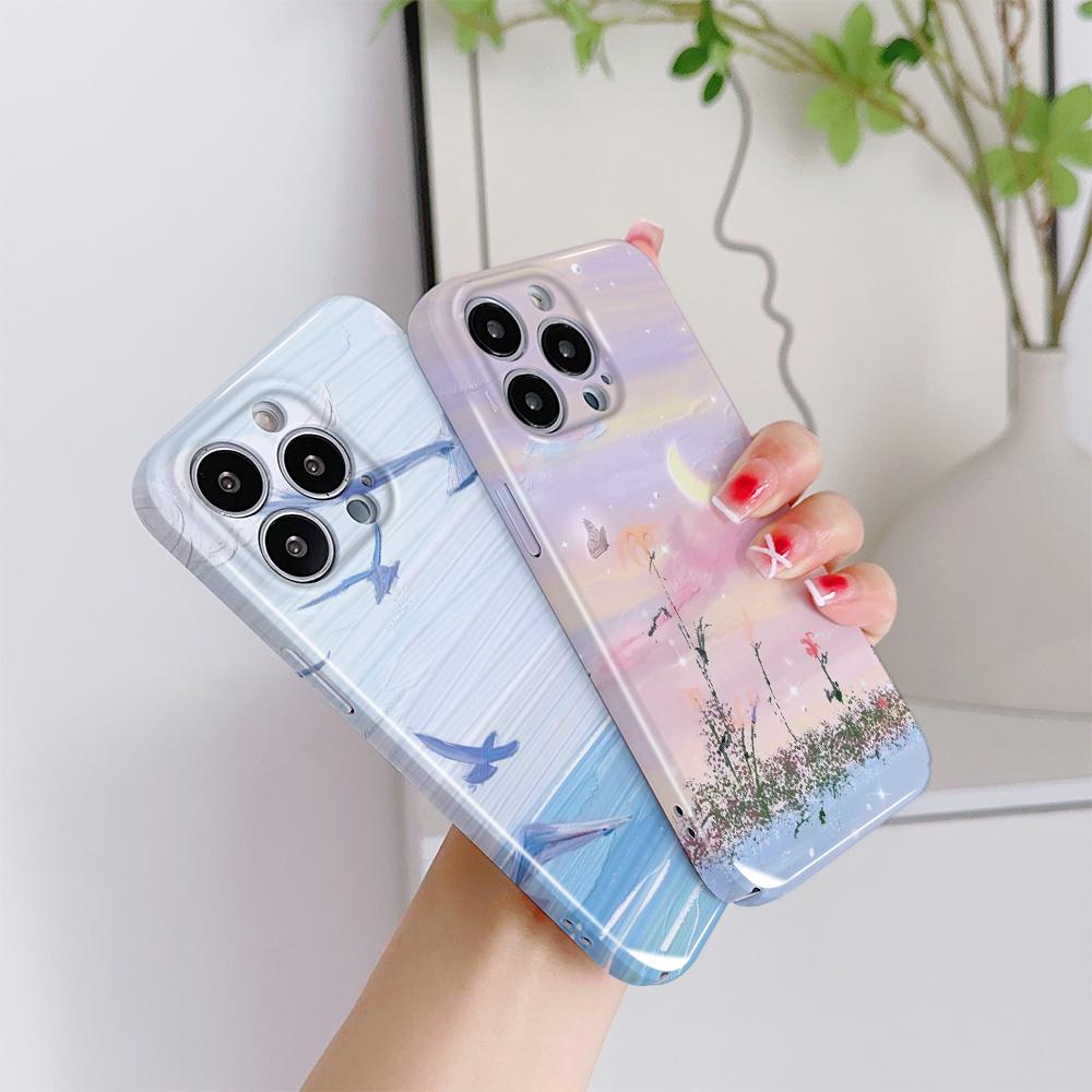 All-inclusive Film Phone Case Cartoon Fashion Design Hard Shell Full Cover Camera Protection Case for iPhone Huawei Honor Vivo Google