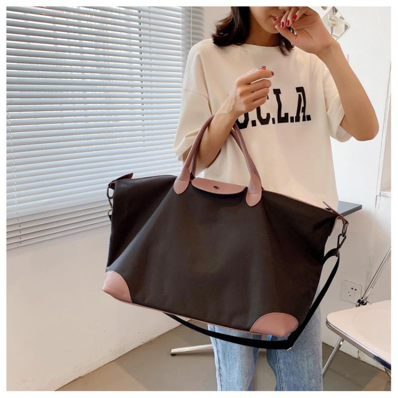 Mode Farbblock Kurztrip Reisetasche Bequemes Nylon Große Kapazität Gepäcktasche Leichte Schwimm-Fitness-Tasche Schlichte Alltags-Ausgehhandtaschen