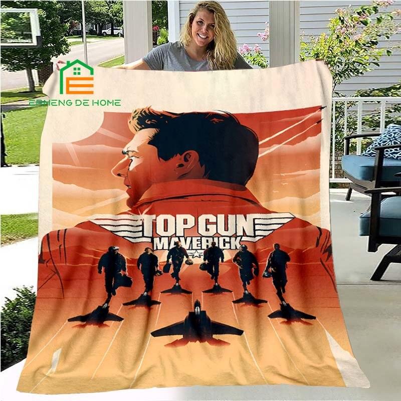 3D Printing Top Gun Blanket for Home, Picnic, Travel, Plane, Office and For Adults, Kids, Elderly 5 Sizes