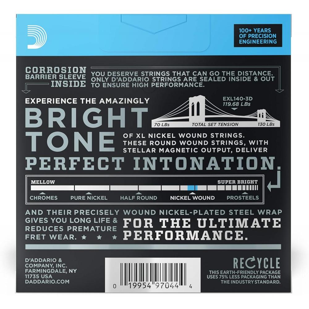 D aDDario Electric Guitar Strings Xl Nickel .010 .052 Light Top Heavy Bottom eXl