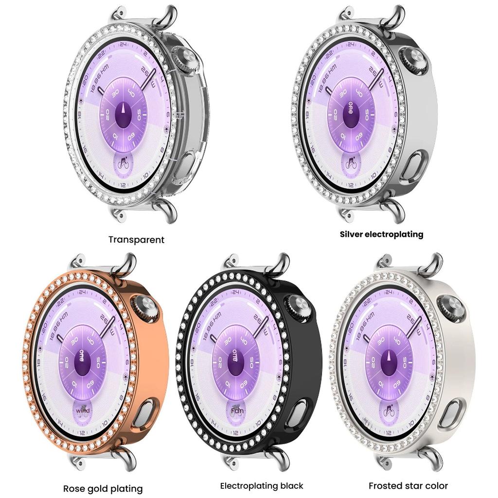 PC-Gehäuse für Huawei Watch GT6 41mm Einreihige Diamant-Intarsien Bildschirmschutz-Abdeckung Gehäuse für Huawei Watch GT6 Uhrengehäuse