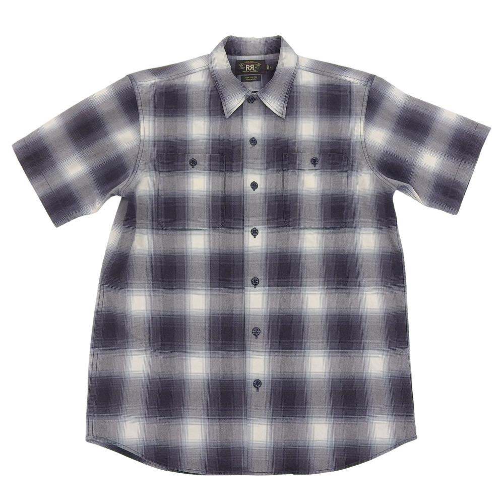 RRL Excellent condition cotton wool ombré short sleeve checked shirt, men's, black, size S, one star tag. tops S Black seriesUsed