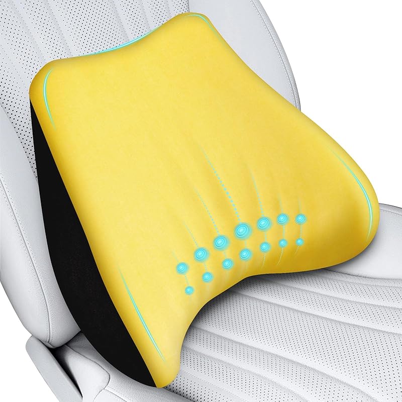 Soft Lumbar Support Pillow for Driving Seat 100% Memory Foam Lumbar Pillow for Lower Back Pain Relief, Lumbar Support Cushion for Car Seat, Office