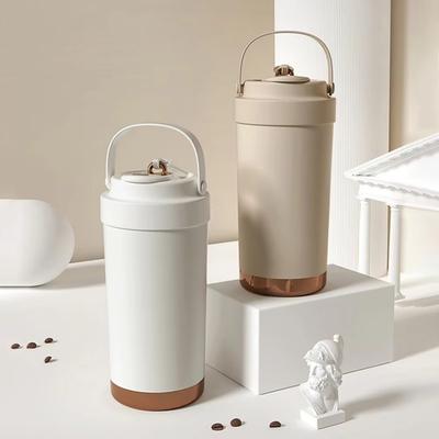 Ceramic Coated Coffee Tumbler Cup with Straw Insulated Water Bottle Travel Coffee Mug  Home