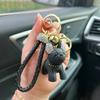 Bulldog Resin Lovely Cartoon Keychain With Shiny Diamonds Perfect For Key Car