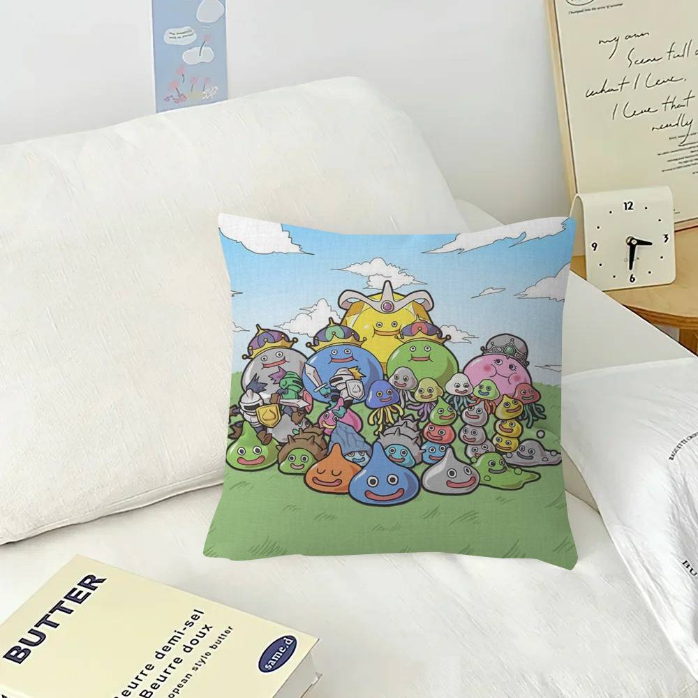 Cartoon Ddragon Quest Children  Pillow Covers Cartoon Sofa Decorative Home Doublesided Printing Short Plush Cute Cushion Cover