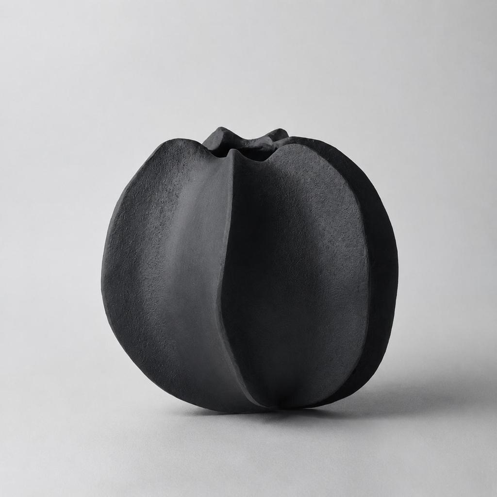 Sculptural Metal Sculpture | Vase Ornament, Minimalist, Tabletop for