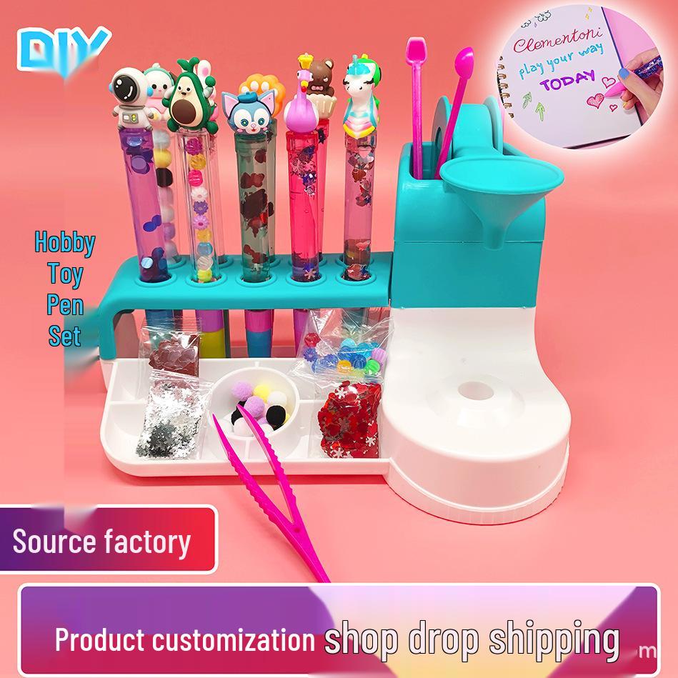 

Children s Handmade DIY Science Puzzle Gift Box: Quicksand Pen Set Cartoon Toy