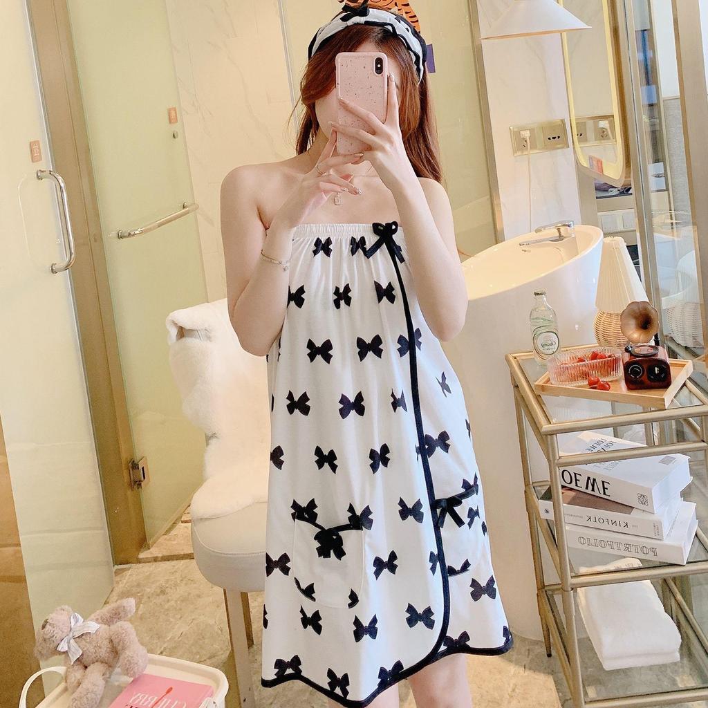 Letnia piżama damska: Codzienny, Wygodny Ręcznik Bandeau i Szlafrok Kąpielowy do Sauny