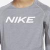Nike Letter Print Round Neck Casual Long Sleeve T-Shirt Kids Tops Gray DM8529-091