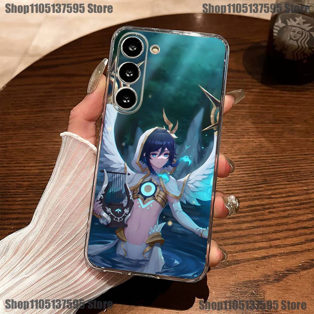 G-Genshin Impact Venti Barbatos Phone Case For Samsung S30,23,21,22,20, FE lite,S10,9,8,7 PIus Note20ultra Soft Transparent